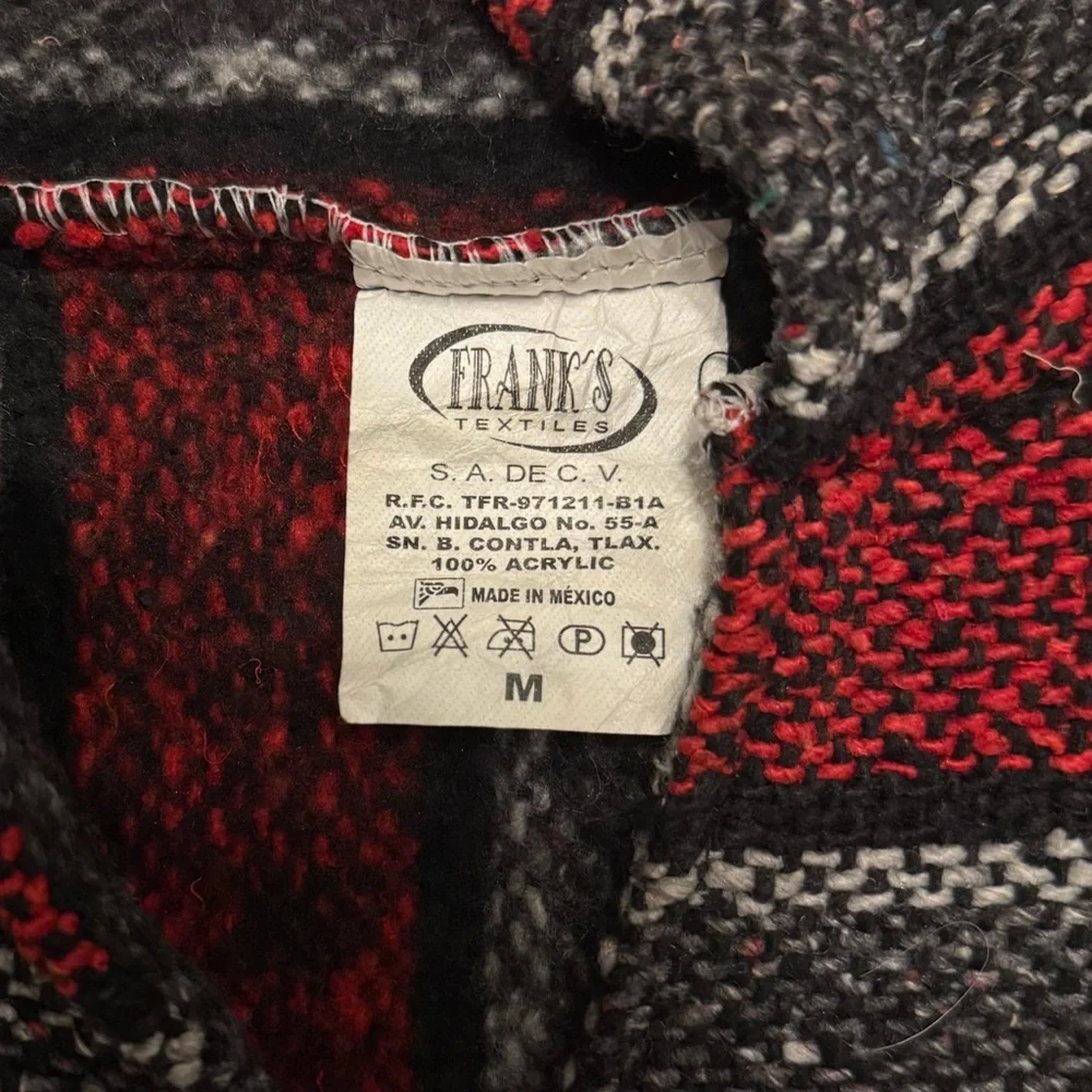 Frank’s Textiles Baja Hoodie Red Black Size M - Picture 6 of 16